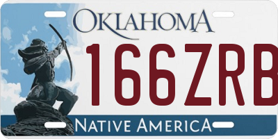OK license plate 166ZRB