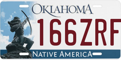 OK license plate 166ZRF