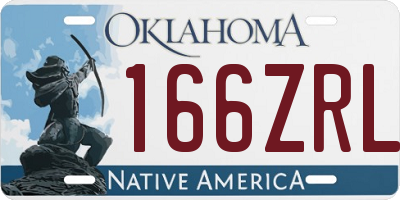 OK license plate 166ZRL