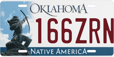 OK license plate 166ZRN