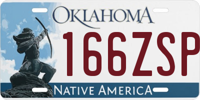 OK license plate 166ZSP