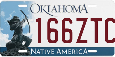 OK license plate 166ZTC