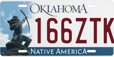 OK license plate 166ZTK