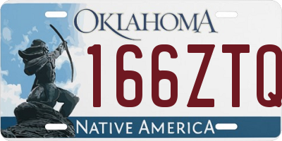 OK license plate 166ZTQ