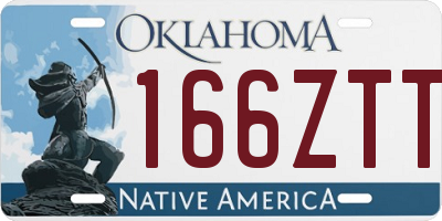 OK license plate 166ZTT