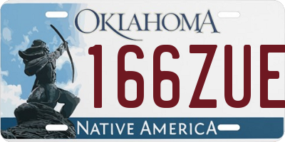 OK license plate 166ZUE