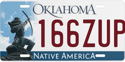 OK license plate 166ZUP