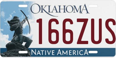 OK license plate 166ZUS