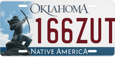 OK license plate 166ZUT