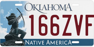 OK license plate 166ZVF