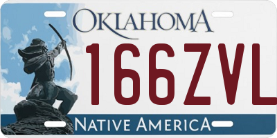 OK license plate 166ZVL