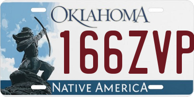 OK license plate 166ZVP