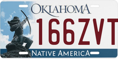 OK license plate 166ZVT