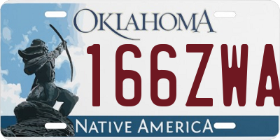 OK license plate 166ZWA