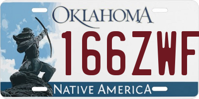 OK license plate 166ZWF