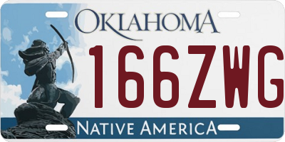 OK license plate 166ZWG