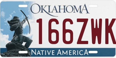 OK license plate 166ZWK