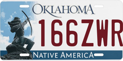 OK license plate 166ZWR