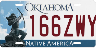 OK license plate 166ZWY
