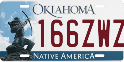 OK license plate 166ZWZ