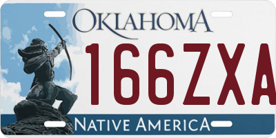 OK license plate 166ZXA