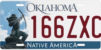 OK license plate 166ZXC