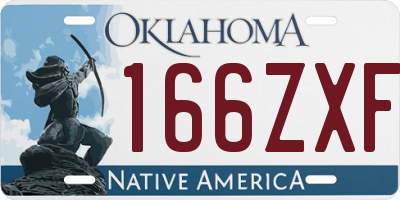 OK license plate 166ZXF