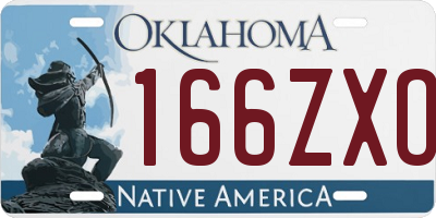 OK license plate 166ZXO