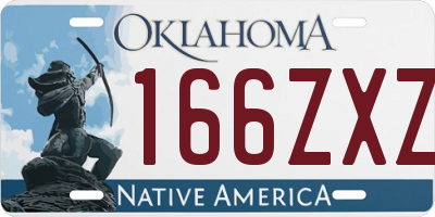 OK license plate 166ZXZ