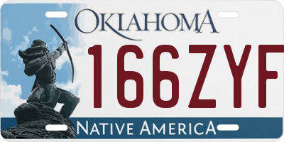 OK license plate 166ZYF