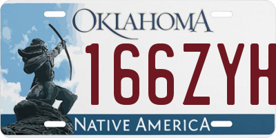 OK license plate 166ZYH