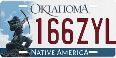 OK license plate 166ZYL