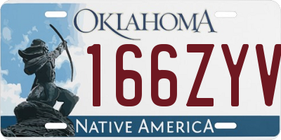 OK license plate 166ZYV