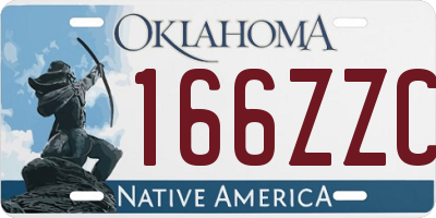 OK license plate 166ZZC