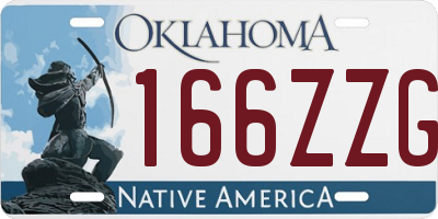 OK license plate 166ZZG