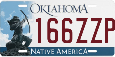 OK license plate 166ZZP