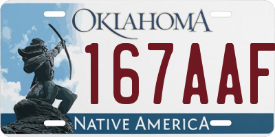 OK license plate 167AAF