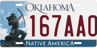 OK license plate 167AAO