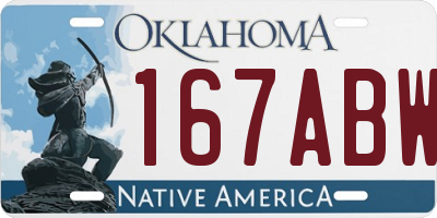 OK license plate 167ABW