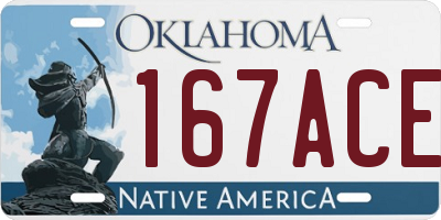 OK license plate 167ACE