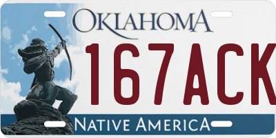 OK license plate 167ACK