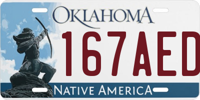 OK license plate 167AED