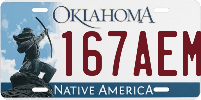 OK license plate 167AEM