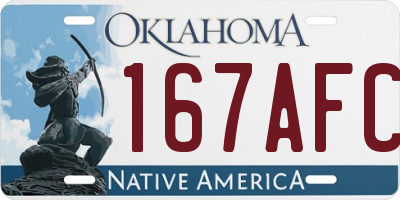 OK license plate 167AFC