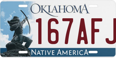 OK license plate 167AFJ