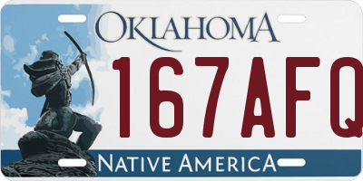 OK license plate 167AFQ