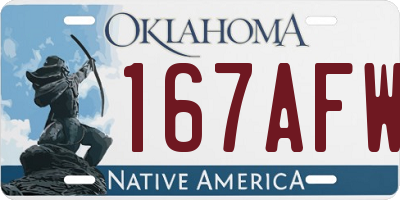 OK license plate 167AFW