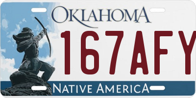 OK license plate 167AFY