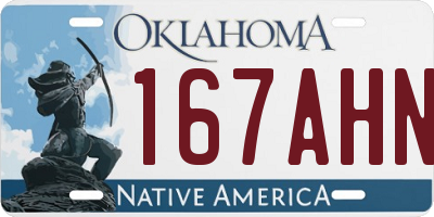 OK license plate 167AHN