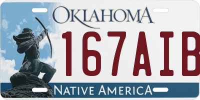 OK license plate 167AIB